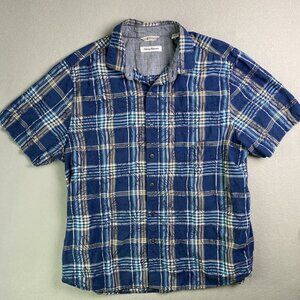 Tommy‎ Bahama Short Sleeve Shirt Mens XL 100% Cotton Blue  Beach Surf Summer